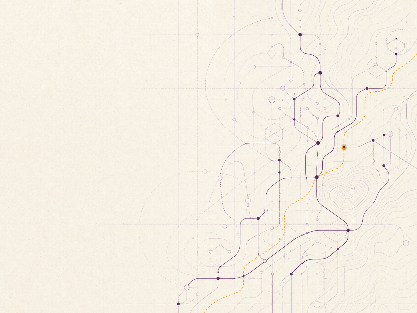 Abstract map of model relationships, lineage routes, and validation signals