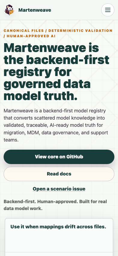 Homepage mobile screenshot